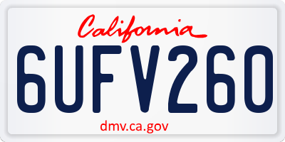 CA license plate 6UFV260
