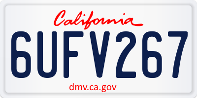 CA license plate 6UFV267