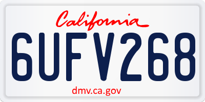 CA license plate 6UFV268