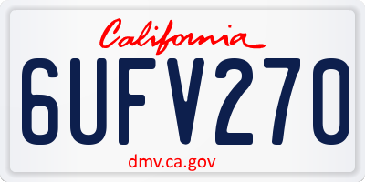 CA license plate 6UFV270