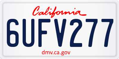 CA license plate 6UFV277