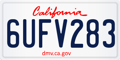 CA license plate 6UFV283
