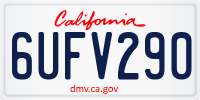 CA license plate 6UFV290