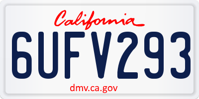 CA license plate 6UFV293