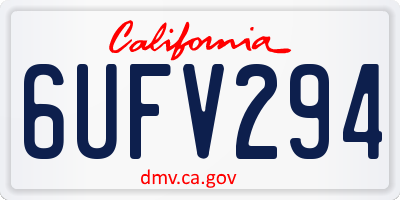 CA license plate 6UFV294