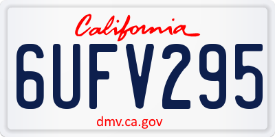 CA license plate 6UFV295