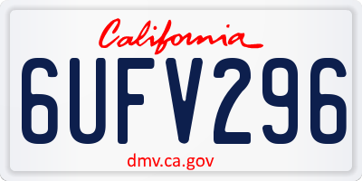 CA license plate 6UFV296