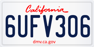 CA license plate 6UFV306
