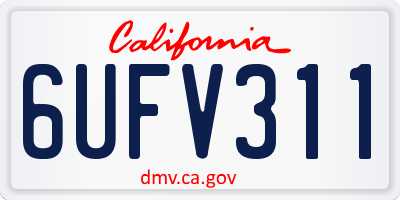 CA license plate 6UFV311