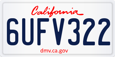 CA license plate 6UFV322