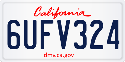 CA license plate 6UFV324