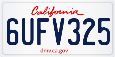CA license plate 6UFV325