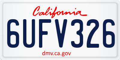 CA license plate 6UFV326