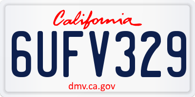 CA license plate 6UFV329