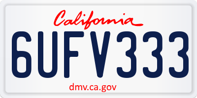 CA license plate 6UFV333