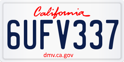 CA license plate 6UFV337
