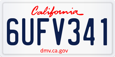 CA license plate 6UFV341