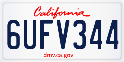 CA license plate 6UFV344