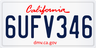 CA license plate 6UFV346