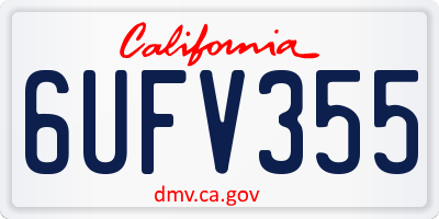 CA license plate 6UFV355