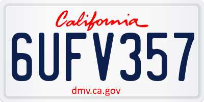 CA license plate 6UFV357
