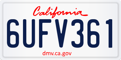 CA license plate 6UFV361