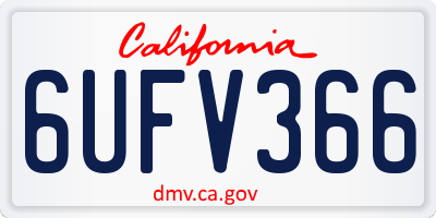 CA license plate 6UFV366