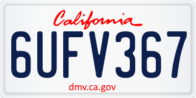 CA license plate 6UFV367
