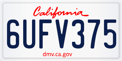 CA license plate 6UFV375