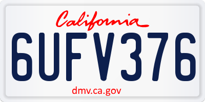 CA license plate 6UFV376