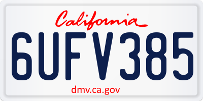 CA license plate 6UFV385