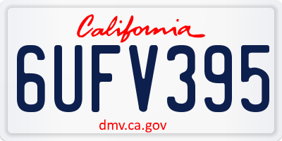 CA license plate 6UFV395
