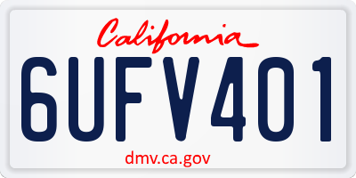 CA license plate 6UFV401