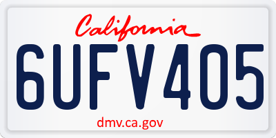 CA license plate 6UFV405