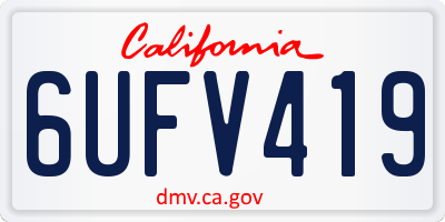 CA license plate 6UFV419