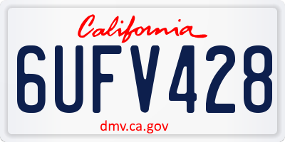 CA license plate 6UFV428