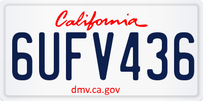 CA license plate 6UFV436