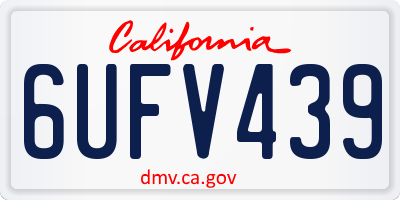 CA license plate 6UFV439