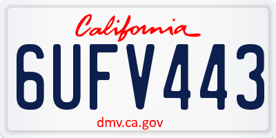 CA license plate 6UFV443