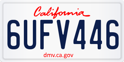 CA license plate 6UFV446