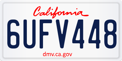 CA license plate 6UFV448