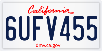 CA license plate 6UFV455