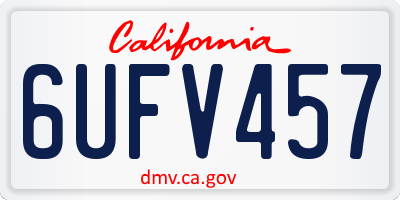 CA license plate 6UFV457