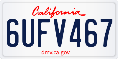 CA license plate 6UFV467
