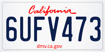 CA license plate 6UFV473
