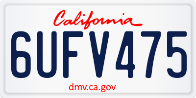 CA license plate 6UFV475