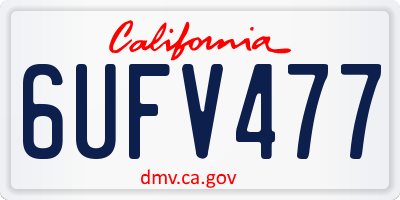 CA license plate 6UFV477