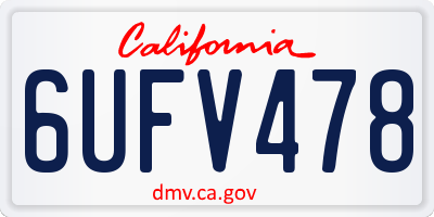 CA license plate 6UFV478