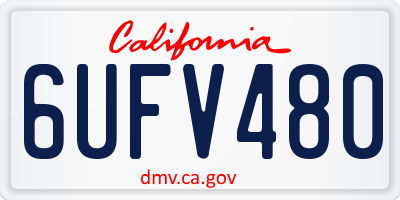 CA license plate 6UFV480