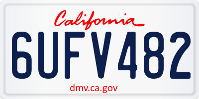 CA license plate 6UFV482